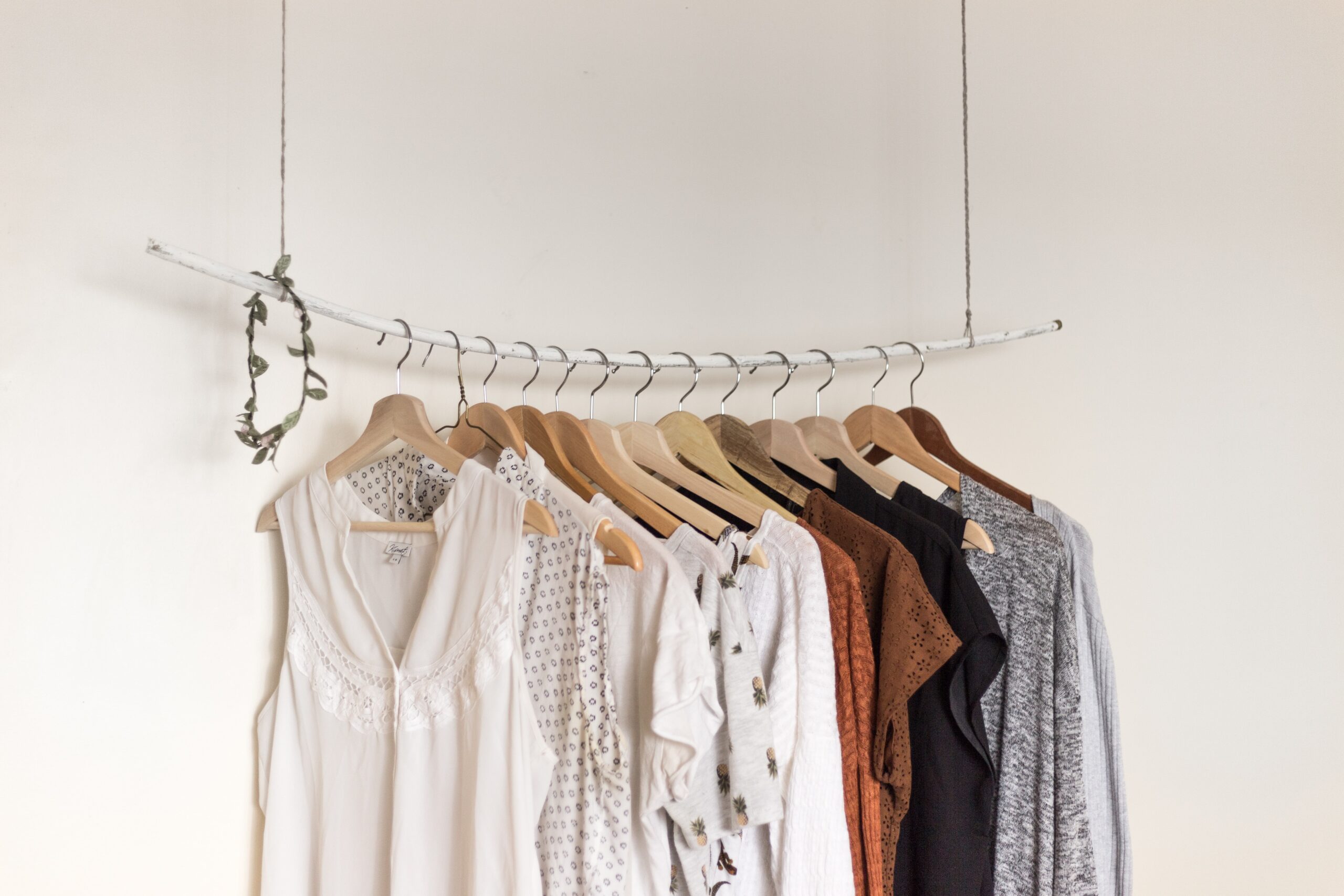 Tops hanging on the rack