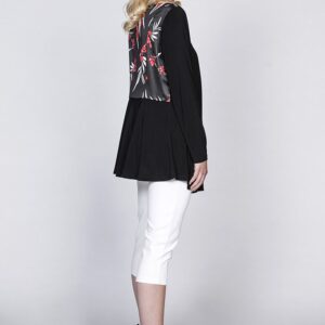 Black with red print on back