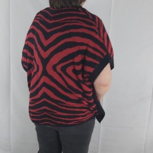 Red striped cardigan